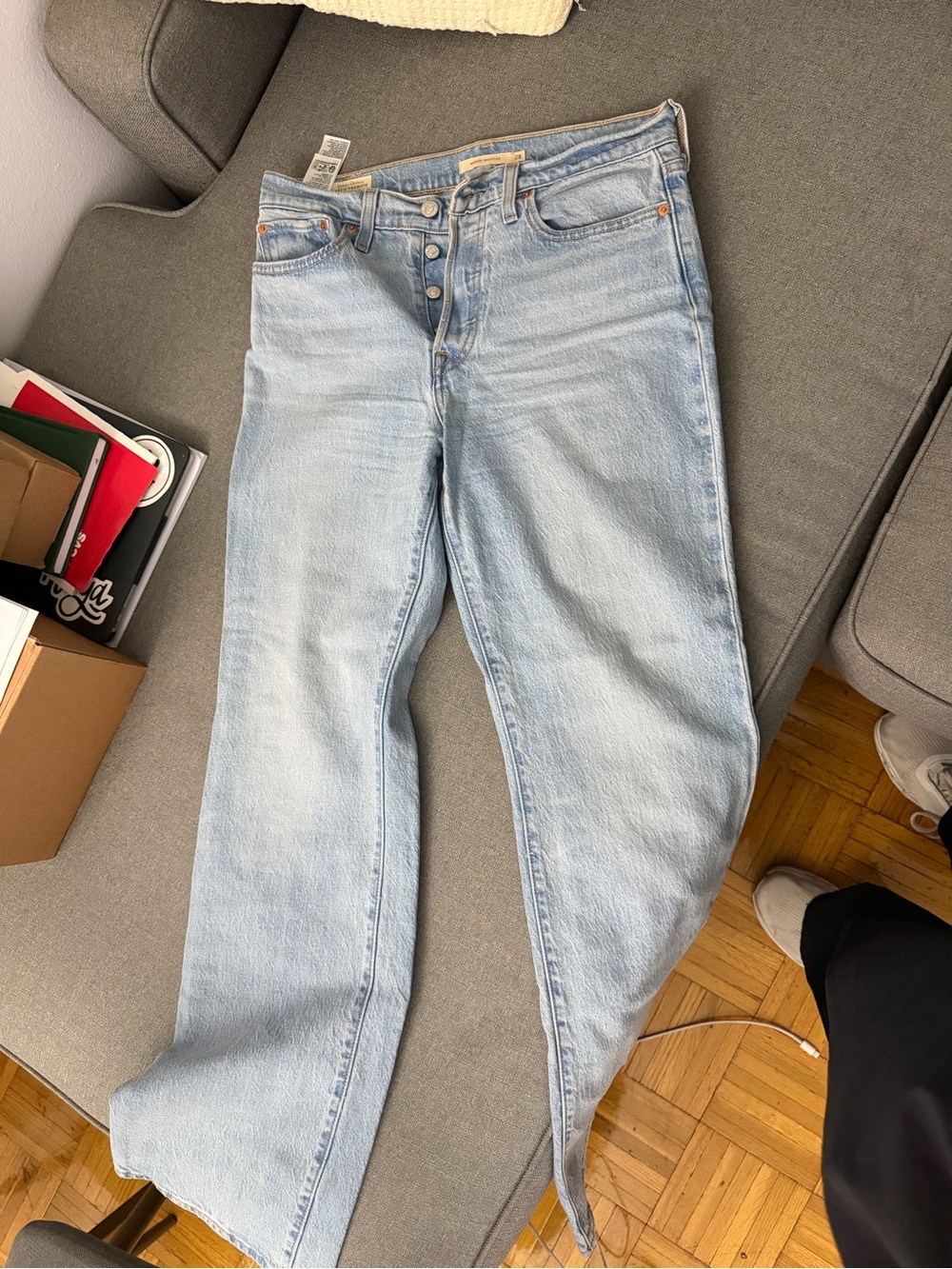 Levi's Light Blue Flare Jeans - High Rise Button Fly